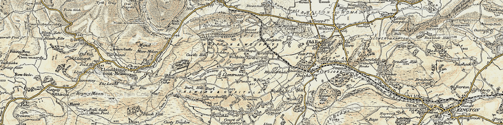 Old map of Yardro in 1900-1903