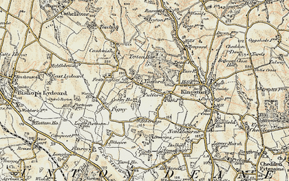 Old map of Yarford in 1898-1900