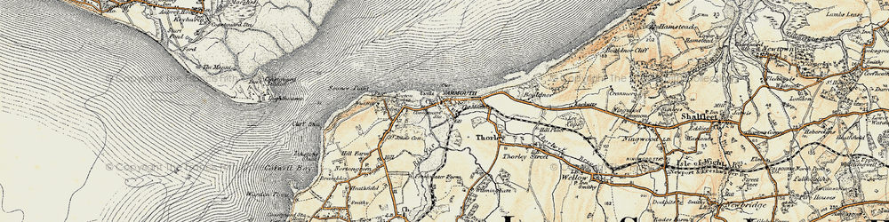Old map of Yarmouth in 1899-1909