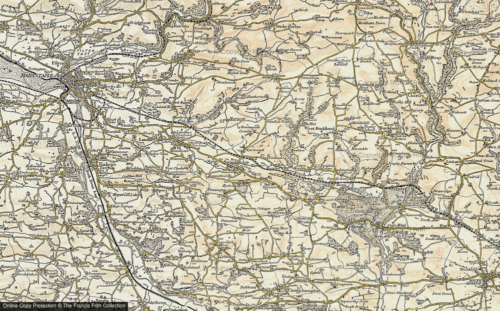 Old Map of Historic Map covering Broomscott in 1900