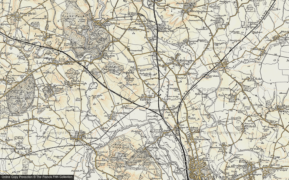 Old Map of Yarnton, 1898-1899 in 1898-1899