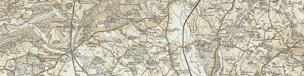 Old map of Yarpole in 1900-1903