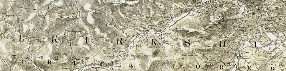 Old map of Blackgrain Rig in 1904