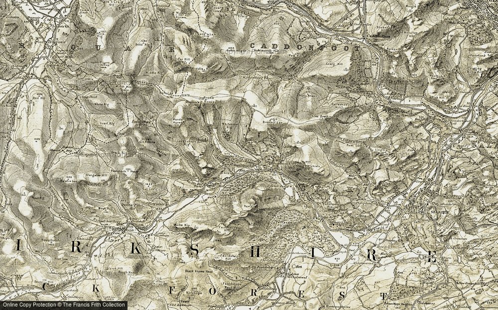 Old Map of Yarrowford, 1904 in 1904