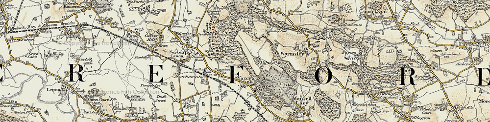 Old map of Wormsley Hill in 1900-1901