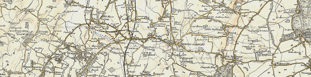 Old map of Yate in 1898-1899