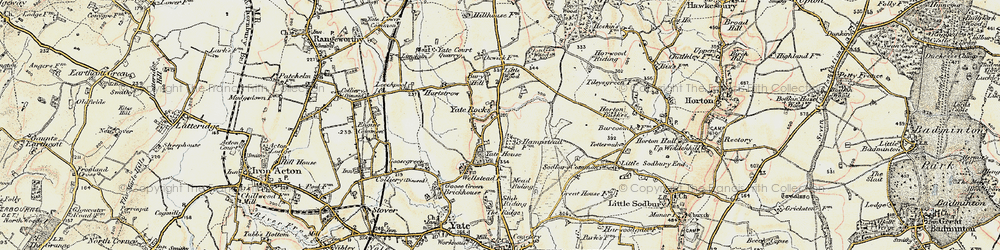 Old map of Yate Rocks in 1898-1899
