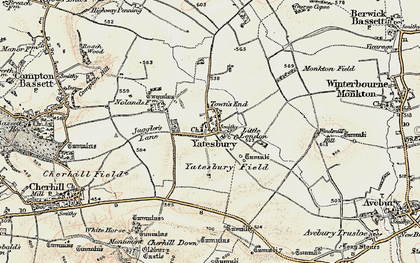 Old map of Yatesbury in 1899