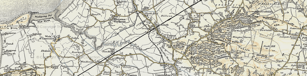 Old map of Yatton in 1899-1900