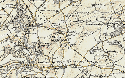 Old map of Yatton Keynell in 1898-1899