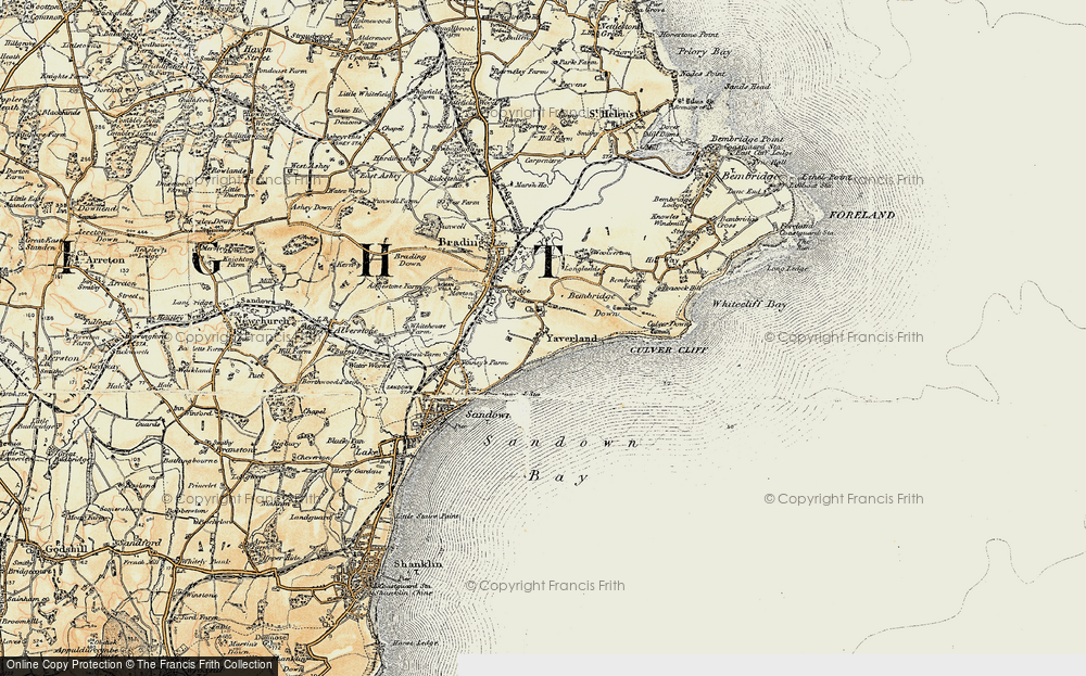 Old Map of Yaverland, 1899 in 1899