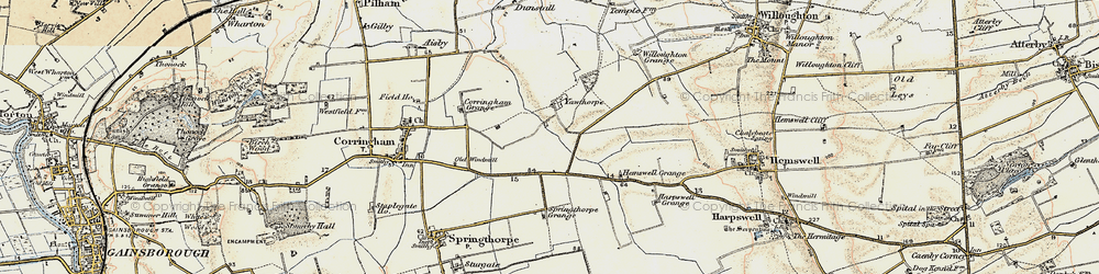 Old map of Willoughton Grange in 1903