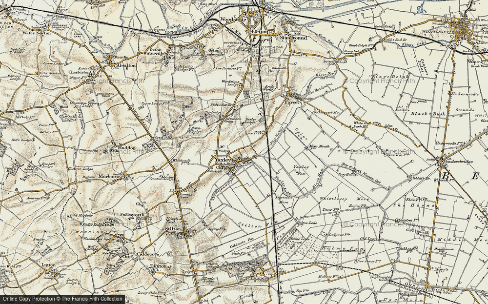 Old Map of Historic Map covering Black Ham in 1901