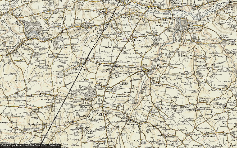 Old Map of Yaxley, 1901 in 1901