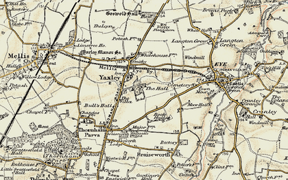 Old map of Yaxley in 1901