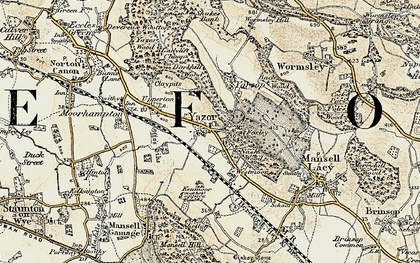 Old map of Yazor in 1900-1901