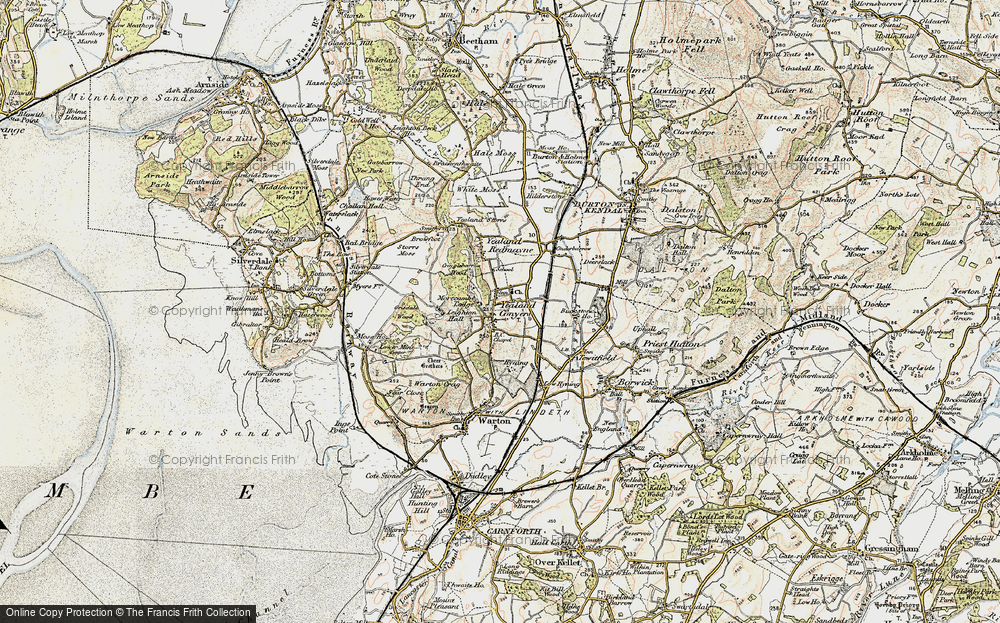 Old Map of Historic Map covering Leighton Hall in 1903-1904