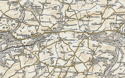 Old map of Yealmbridge in 1899-1900