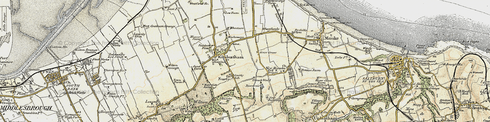 Old map of Yearby in 1903-1904