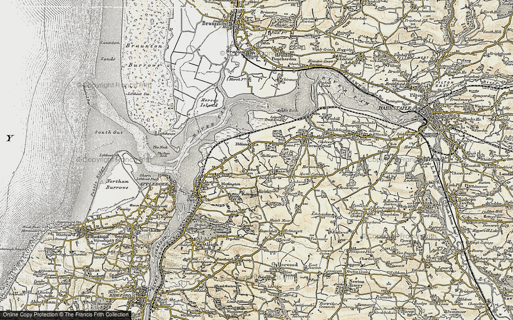 Old Map of Yelland, 1900 in 1900