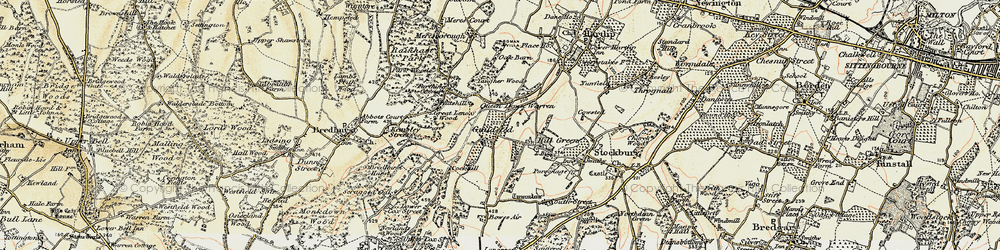 Old map of Yelsted in 1897-1898