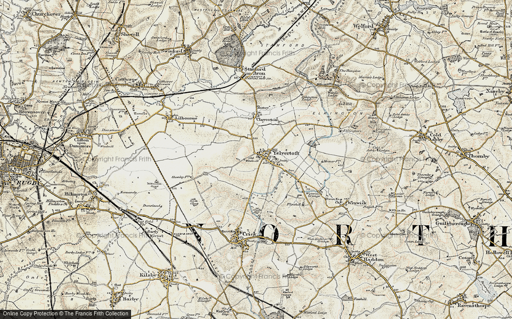 Old Map of Yelvertoft, 1901-1902 in 1901-1902