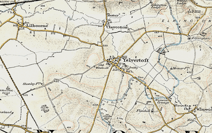 Old map of Yelvertoft in 1901-1902
