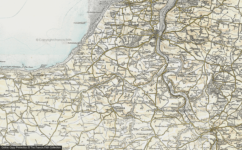 Old Map of Historic Map covering Bulland in 1900