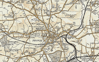 Old map of Yeovil in 1899