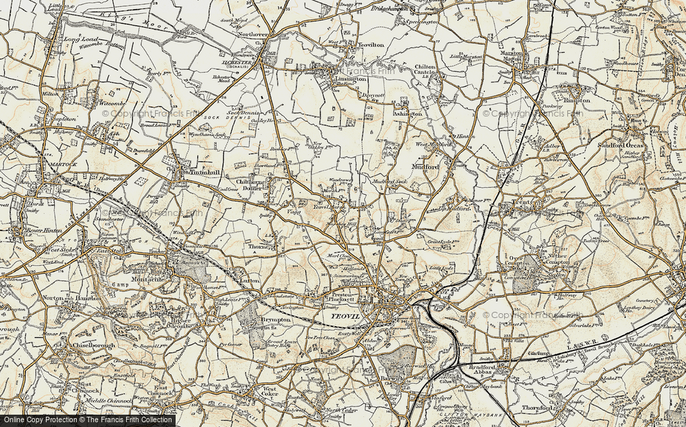 Old Map of Yeovil Marsh, 1899 in 1899