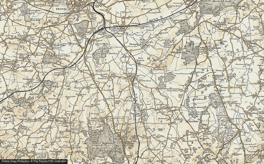 Old Map of Yetminster, 1899 in 1899