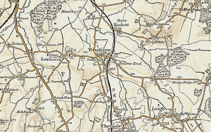 Old map of Yetminster in 1899
