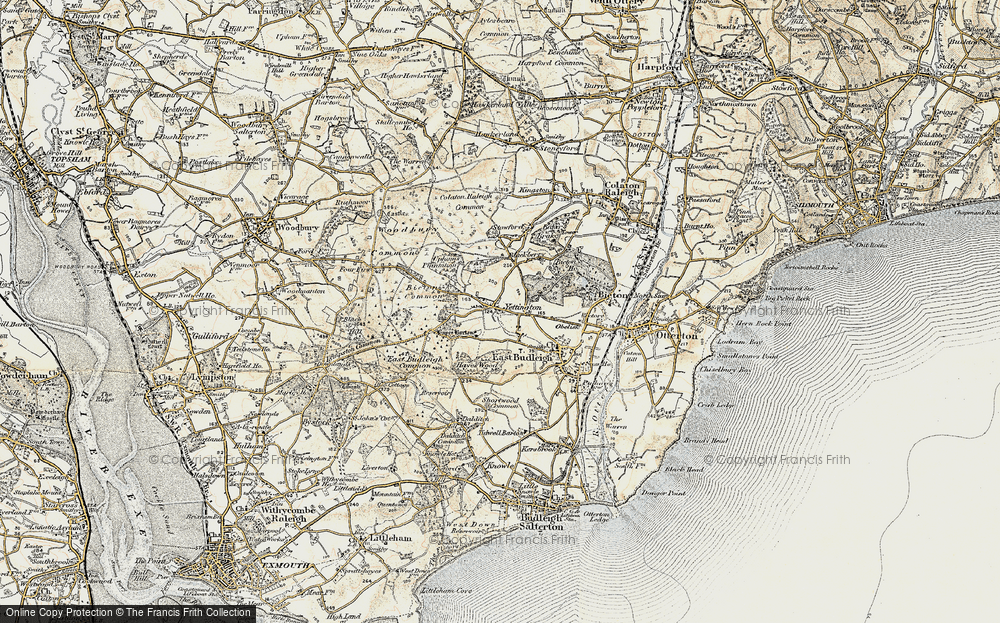 Old Map of Historic Map covering Hayes Barton in 1899