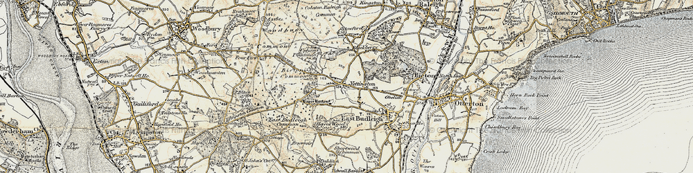 Old map of Yettington in 1899