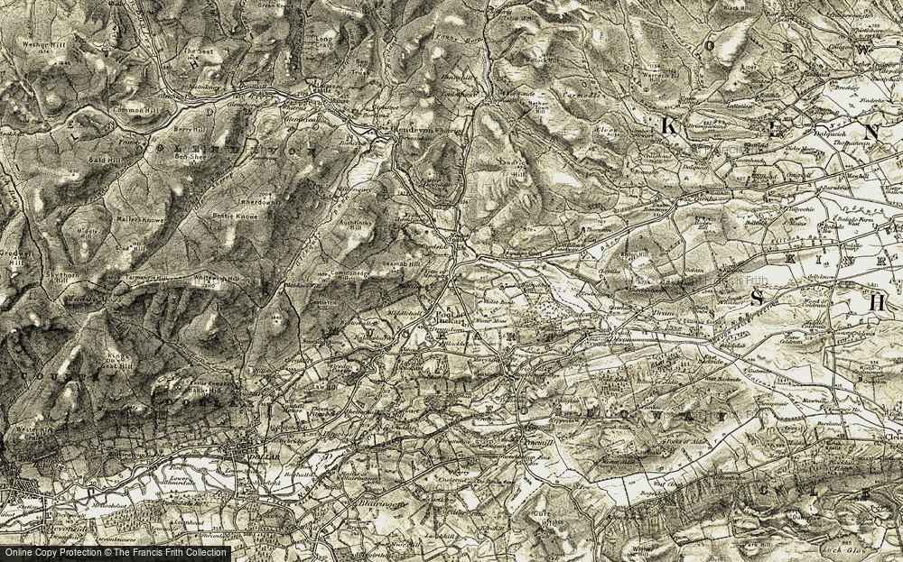 Old Map of Historic Map covering Balliliesk in 1904-1908