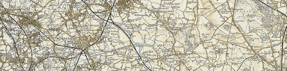 Old map of Yew Tree in 1902