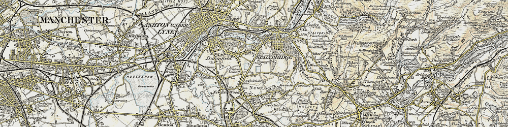 Old map of Yew Tree in 1903