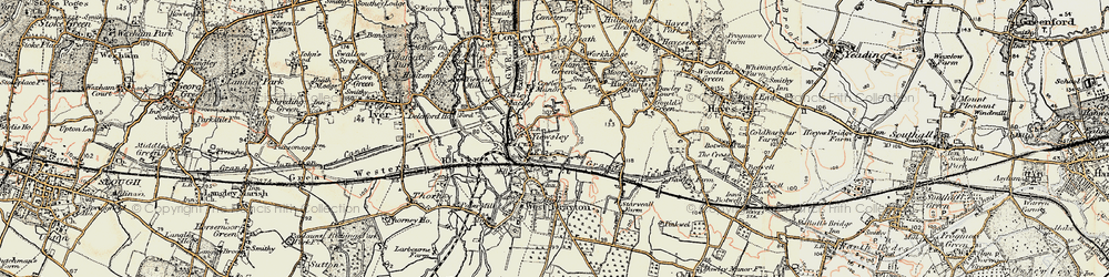 Old map of Yiewsley in 1897-1909