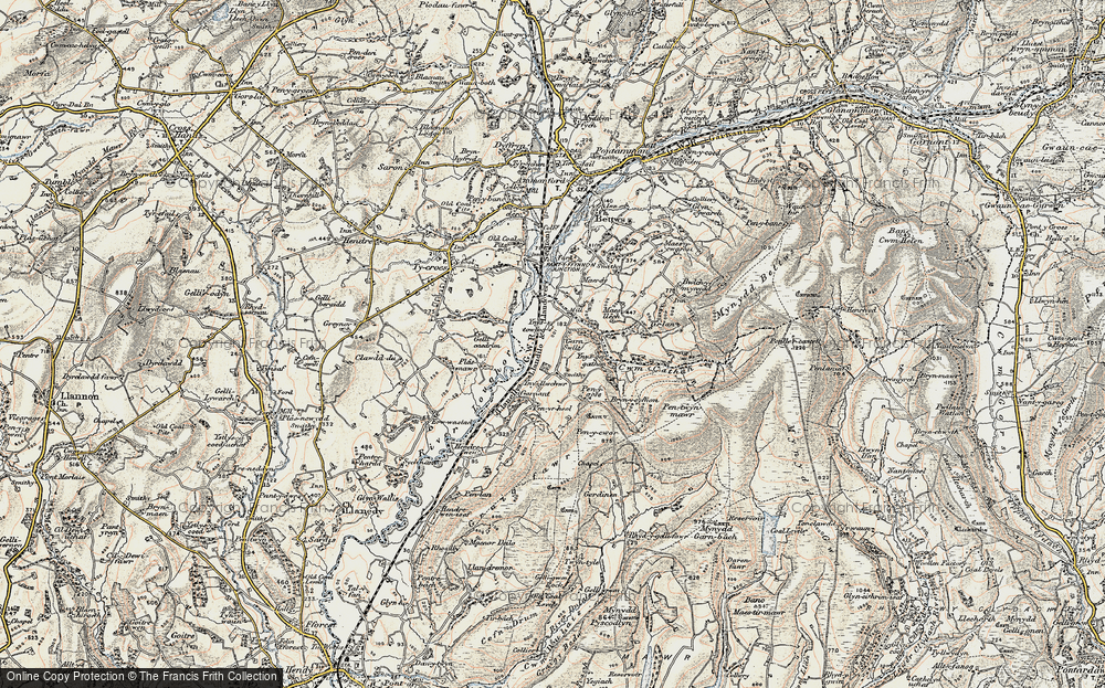 Old Map of Historic Map covering Blaenant Cadno in 1900-1901