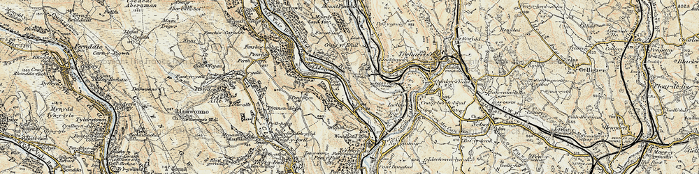Old map of Ynysboeth in 1899-1900