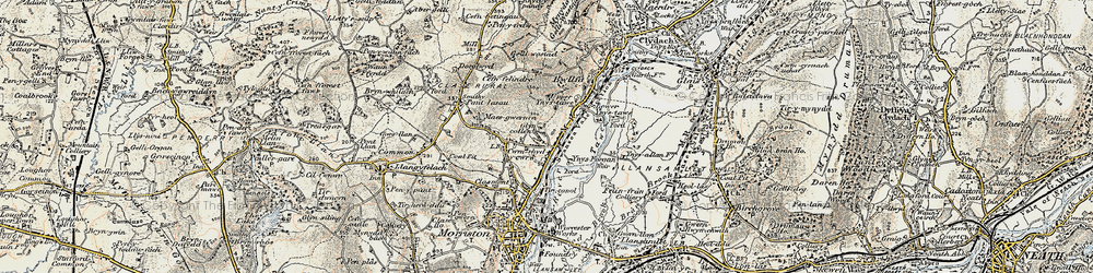Old map of Ynysforgan in 1900-1901
