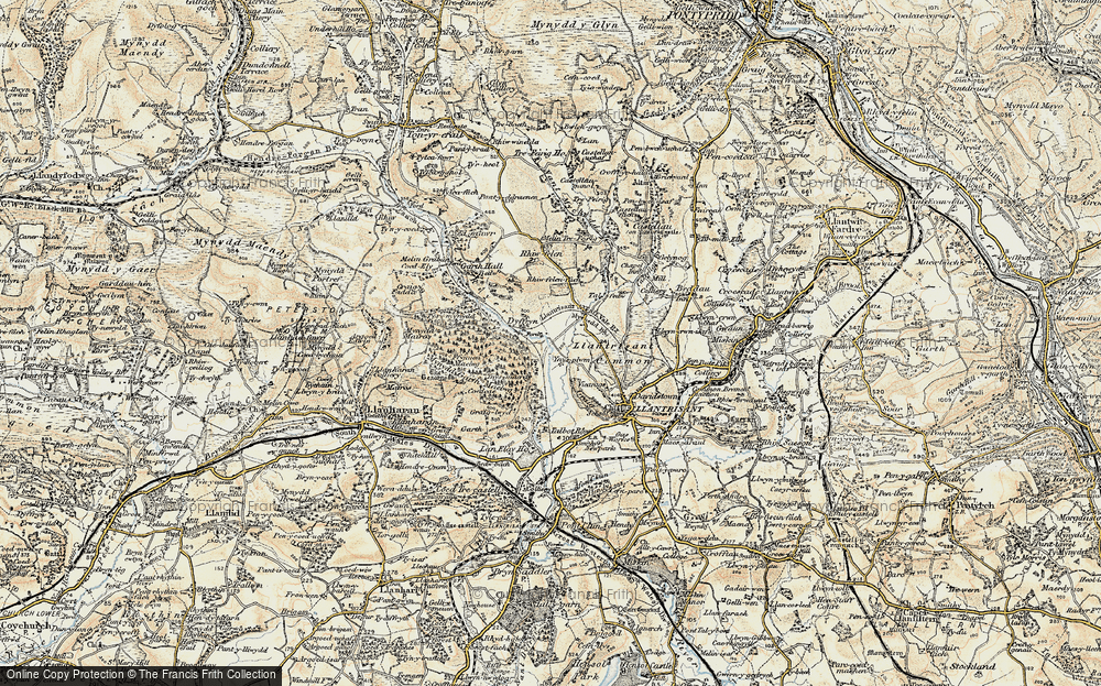 Old Map of Historic Map covering Ely River in 1899-1900