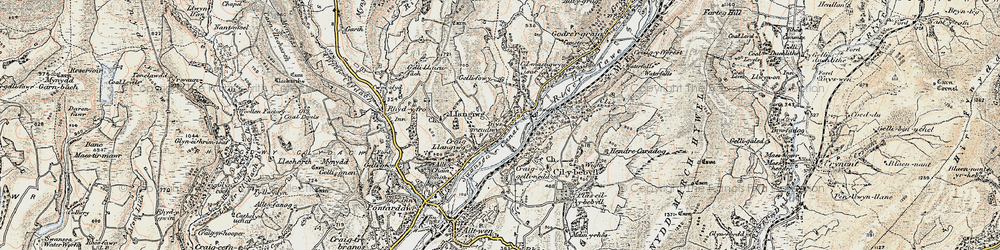 Old map of Ynysmeudwy in 1900-1901
