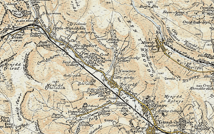 Old map of Ynyswen in 1899-1900