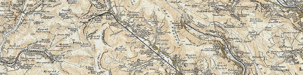 Old map of Ynyswen in 1899-1900