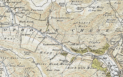 Old map of Yockenthwaite Moor in 1903-1904