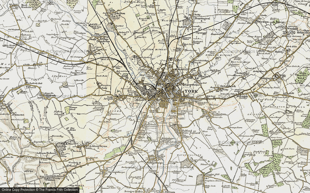 Old Map of Historic Map covering York in 1903