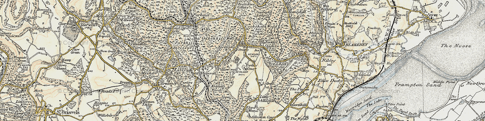 Old map of Yorkley in 1899-1900