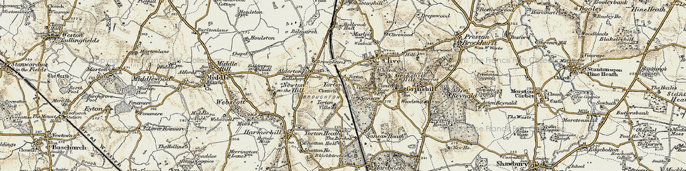 Old map of Yorton in 1902