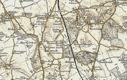 Old map of Yorton Heath in 1902